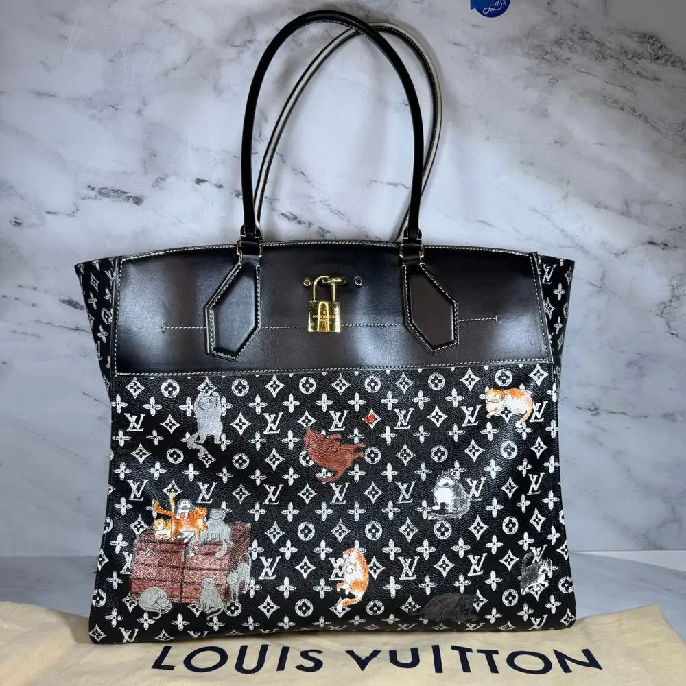 Louis Vuitton Catogram Steamer Bag Cabas XXL cat tote Grace Coddington Monogram